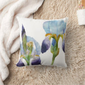 水彩画のアイリス クッション (ブランケット)
