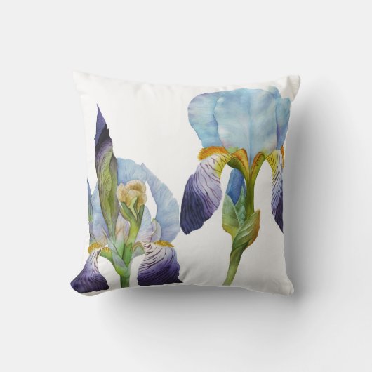 水彩画のアイリス クッション (正面)