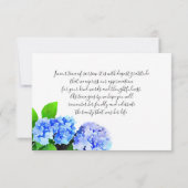 水彩画のアジサイの花の死別は感謝していしています サンキューカード (裏面)