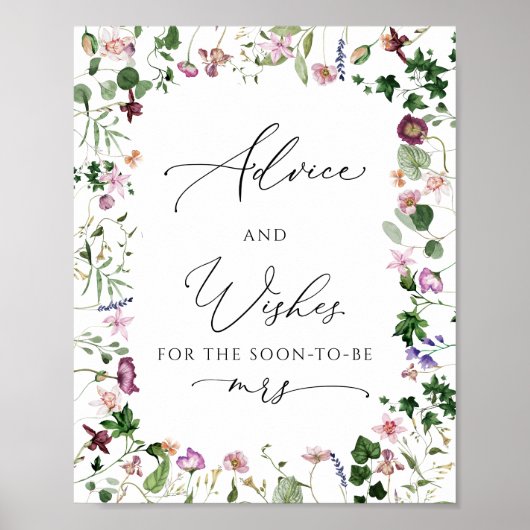 水彩画のアドバイスと願い ポスターサイン ポスター (正面)