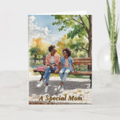 水彩画のアフリカ系アメリカ人の母の日 カード (正面)