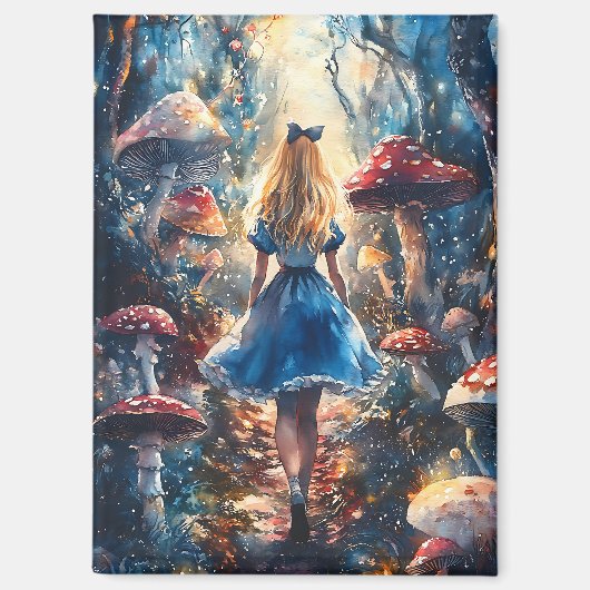 水彩画のアリス・イン・ワンダーランド マグネット (正面)