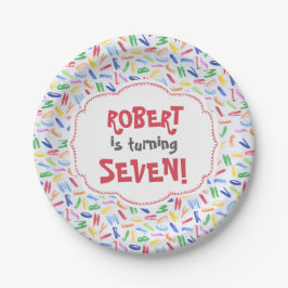 水彩画のアルファベットのカスタムな子供の誕生日の供給 ペーパープレート