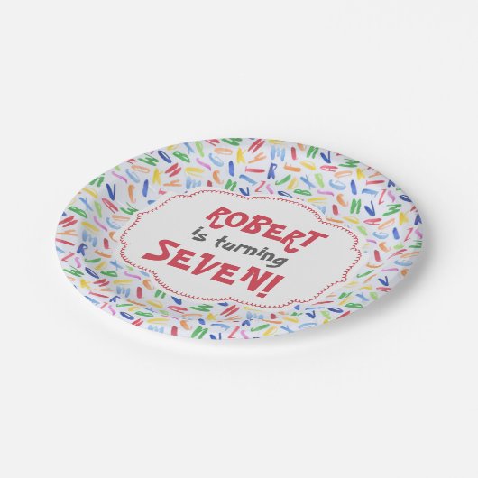 水彩画のアルファベットのカスタムな子供の誕生日の供給 ペーパープレート (アングル)