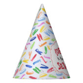 水彩画のアルファベットのカスタムの子供の誕生日 パーティーハット (左)