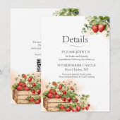 水彩画のイチゴ エンクロージャーカード (正面/裏面)