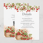 水彩画のイチゴ エンクロージャーカード (正面/裏面)