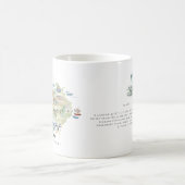 水彩画のイラストマップ アイスランド | モノグラム コーヒーマグカップ (中央)