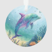 水彩画のイルカ オーナメント (裏面)