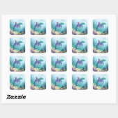 水彩画のイルカ スクエアシール (シート)