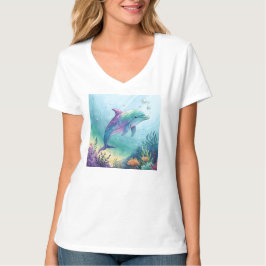 水彩画のイルカ Tシャツ