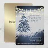 水彩画のイルミネーションが美しいクリスマス パーティー 招待状 (正面/裏面)
