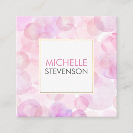 水彩画のインテリア・デザインの名刺 スクエア名刺 (正面)