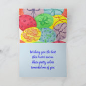 水彩画のイースターエッグのカスタムな挨拶状 シーズンカード (内部)