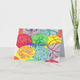 水彩画のイースターエッグのカスタムな挨拶状 シーズンカード