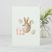 水彩画のイースターバニー シーズンカード (スタンド正面)