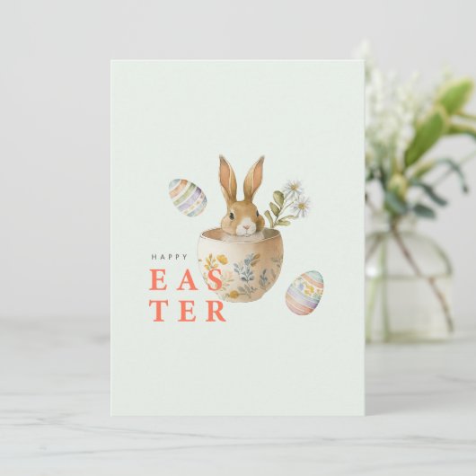 水彩画のイースターバニー シーズンカード (スタンド正面)