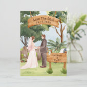 水彩画のウェディングアート セーブザデート (スタンド正面)