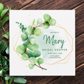 水彩画のウェディングシャワーのエレガントなモダンな庭園 招待状