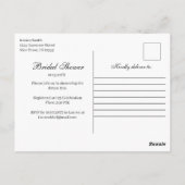 水彩画のウェディングシャワー写真招待状ポストカード ポストカード (裏面)