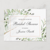 水彩画のウェディングシャワー招待状のポストカード ポストカード (正面)