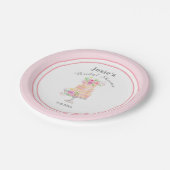 水彩画のウェディングシャワー ローズケーキ シンプル ペーパープレート (アングル)