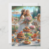 水彩画のウェディングシャワー 招待状 (裏面)