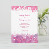 水彩画のウェディングパーティー招待状 招待状 (スタンド正面)