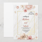 水彩画のウェディング招待状 招待状 (正面/裏面)