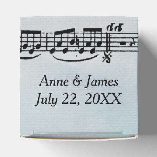 水彩画のウェディング シート ミュージック フェイバーボックス (上部)