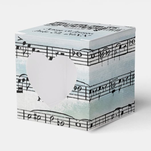 水彩画のウェディング シート ミュージック フェイバーボックス (正面サイド)