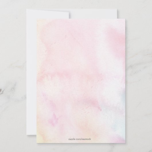 水彩画のウエディングケーキのブライダルシャワー 招待状 (裏面)