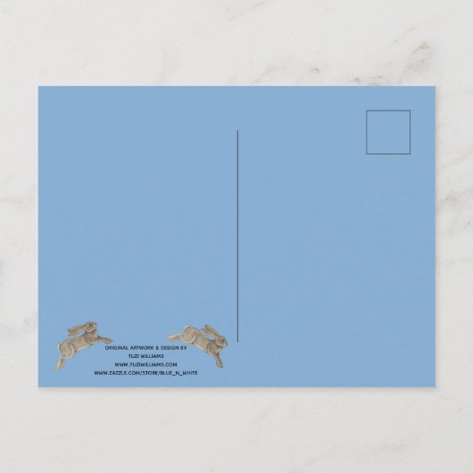 水彩画のウサギ　希望　励まし　回復を願う ポストカード (裏面)