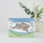 水彩画のウサギ 希望 励まし 快復 ポストカード (スタンド正面)