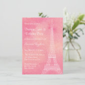 水彩画のエッフェル塔のパリの誕生会 招待状 (スタンド正面)