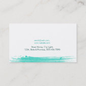 水彩画のエレガントでシンプルな(ばちゃばちゃ)跳ねるの緑の自然 名刺 (裏面)