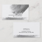 水彩画のエレガントでシンプルな(ばちゃばちゃ)跳ねるの黒の灰色 名刺 (正面/裏面)