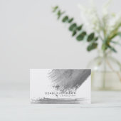 水彩画のエレガントでシンプルな(ばちゃばちゃ)跳ねるの黒の灰色 名刺 (スタンド正面)