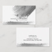 水彩画のエレガントでシンプルな（ばちゃばちゃ）跳ねるの黒の灰色 名刺 (正面/裏面)