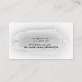 水彩画のエレガントでシンプルな(ばちゃばちゃ)跳ねるの黒の灰色 名刺 (裏面)