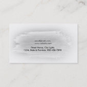 水彩画のエレガントでシンプルな（ばちゃばちゃ）跳ねるの黒の灰色 名刺 (裏面)