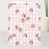 水彩画のエレガントなバラのスイートガール ストロベリー ビ カード (裏面)