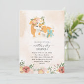 水彩画のエレガントな母の日のブランチのベイビーシャワー 招待状 (スタンド正面)