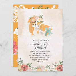 水彩画のエレガントな母の日のブランチのベイビーシャワー 招待状
