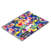 水彩画のオウムは|あなたの名前を加えます ノートブック