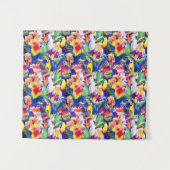 水彩画のオウム タペストリー (正面(横))