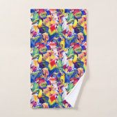 水彩画のオウム バスタオルセット (ハンドタオル)