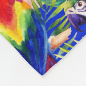 水彩画のオウム フリースブランケット (角)