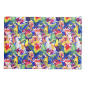 水彩画のオウム 枕カバー (裏面-左)