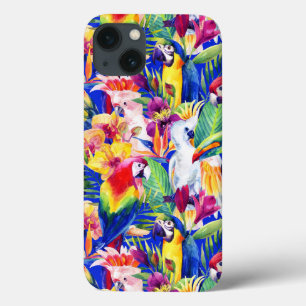 水彩画のオウム iPhone 13ケース